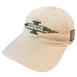 Force Pressure Control LLC Oilfield Hat Tan American Flag Cap Outdoor